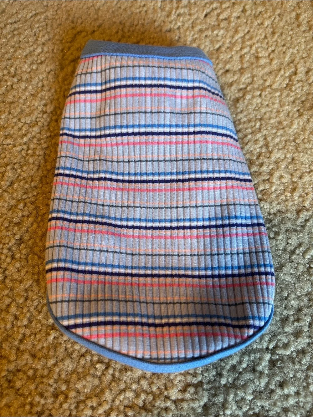 Dog Striped Ribbed tank top- Blue and Pink